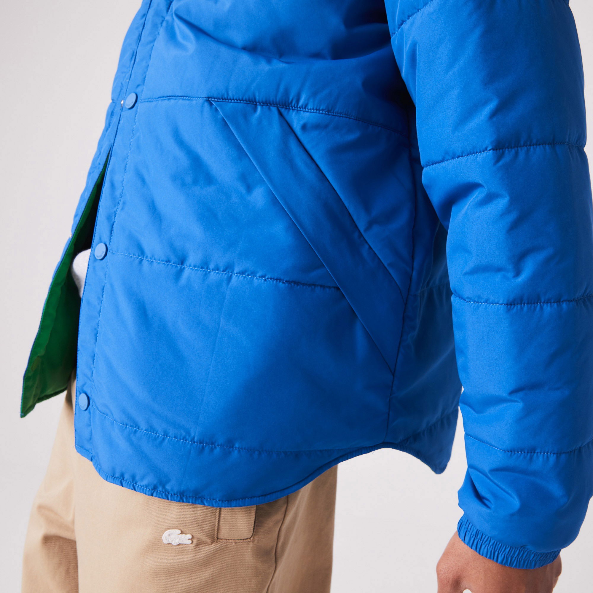 Lacoste Erkek Regular Fit Gömlek Yaka Çift Taraflı Mavi Mont