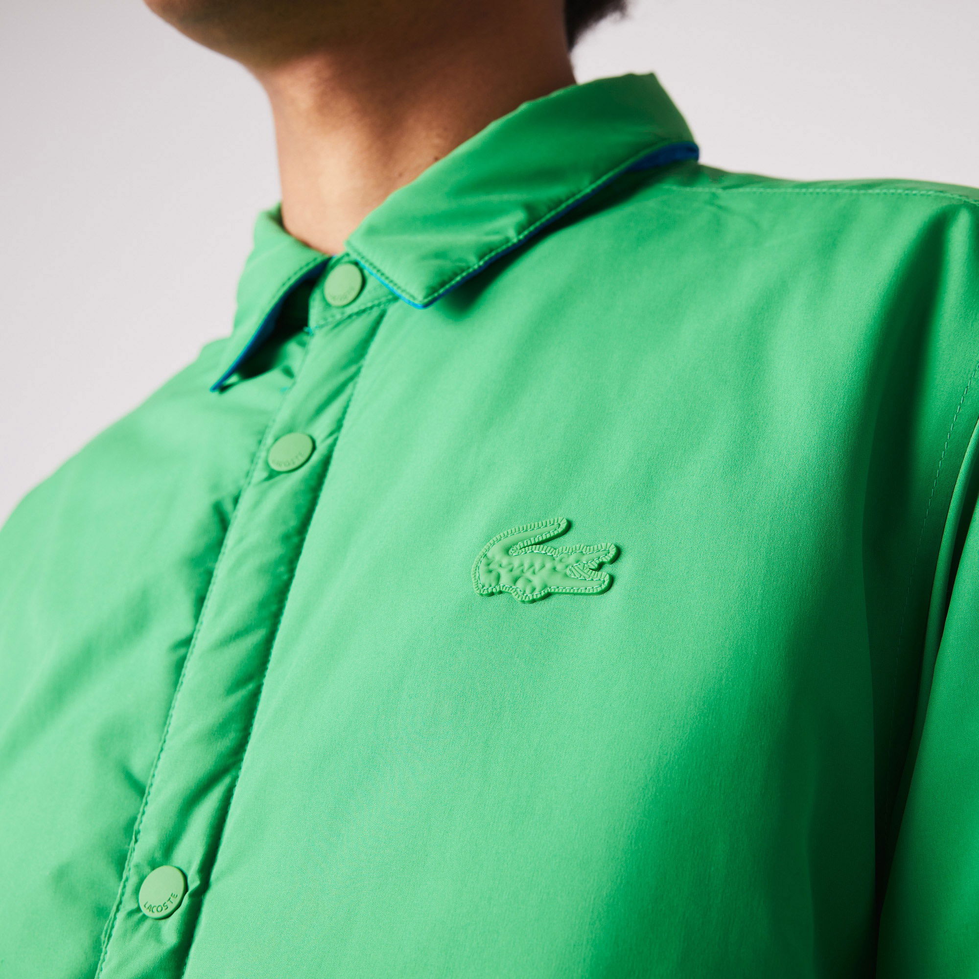 Lacoste Erkek Regular Fit Gömlek Yaka Çift Taraflı Mavi Mont
