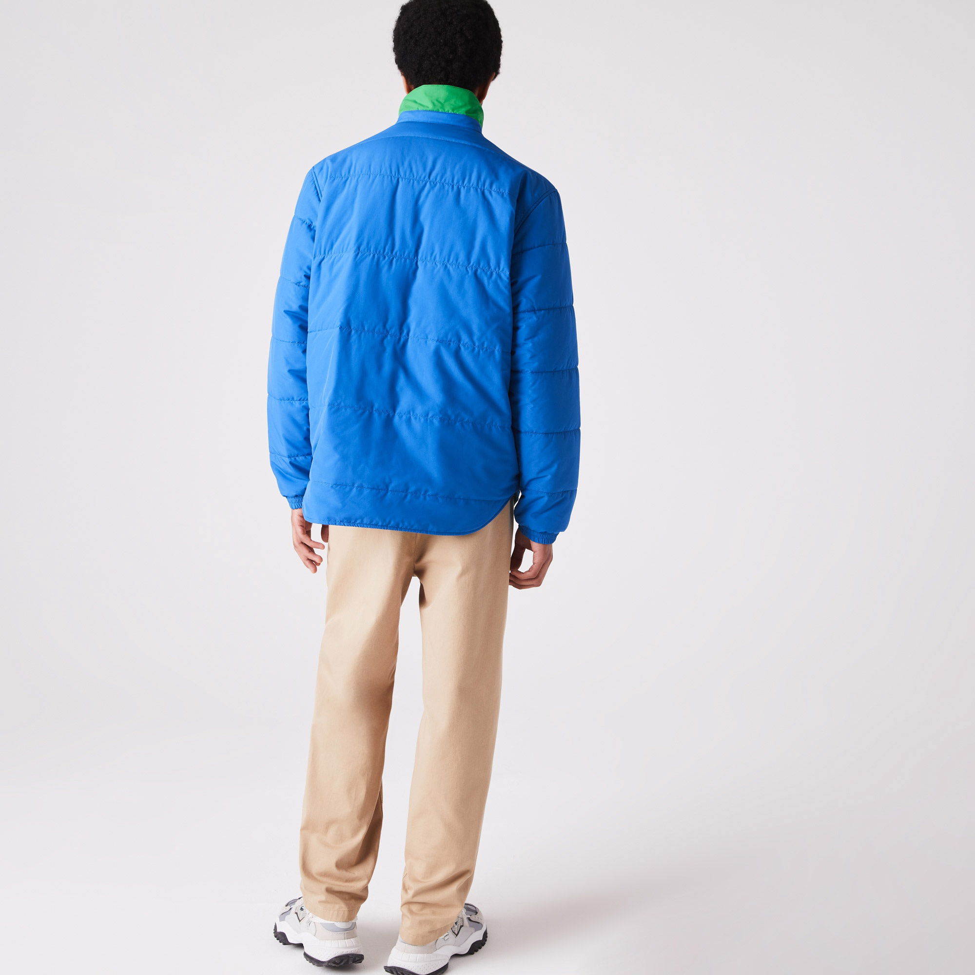 Lacoste Erkek Regular Fit Gömlek Yaka Çift Taraflı Mavi Mont