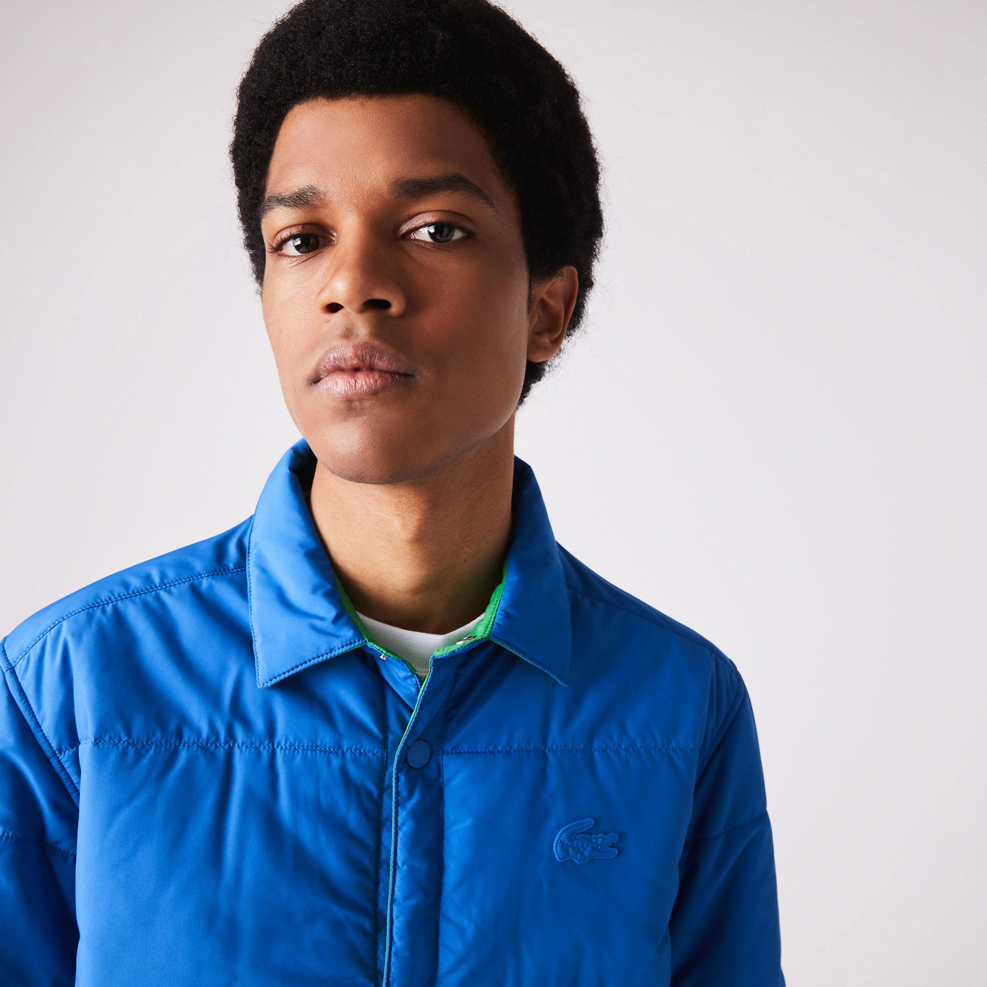Lacoste Erkek Regular Fit Gömlek Yaka Çift Taraflı Mavi Mont