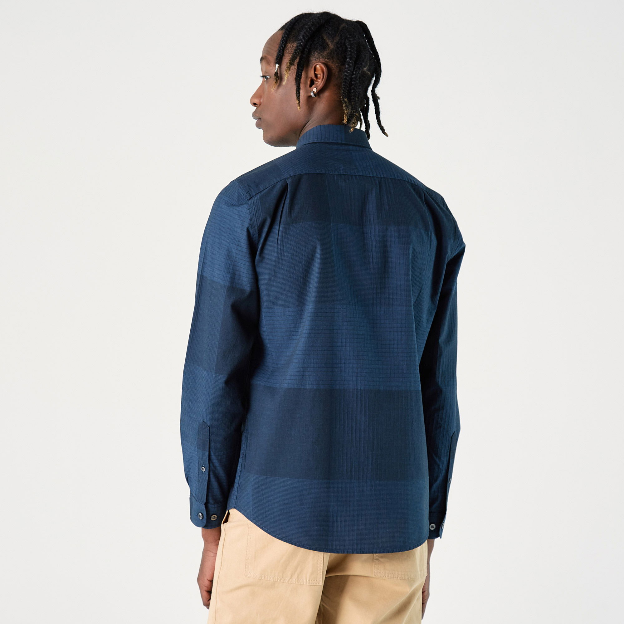 Lacoste Erkek Slim Fit Desenli Lacivert Gömlek