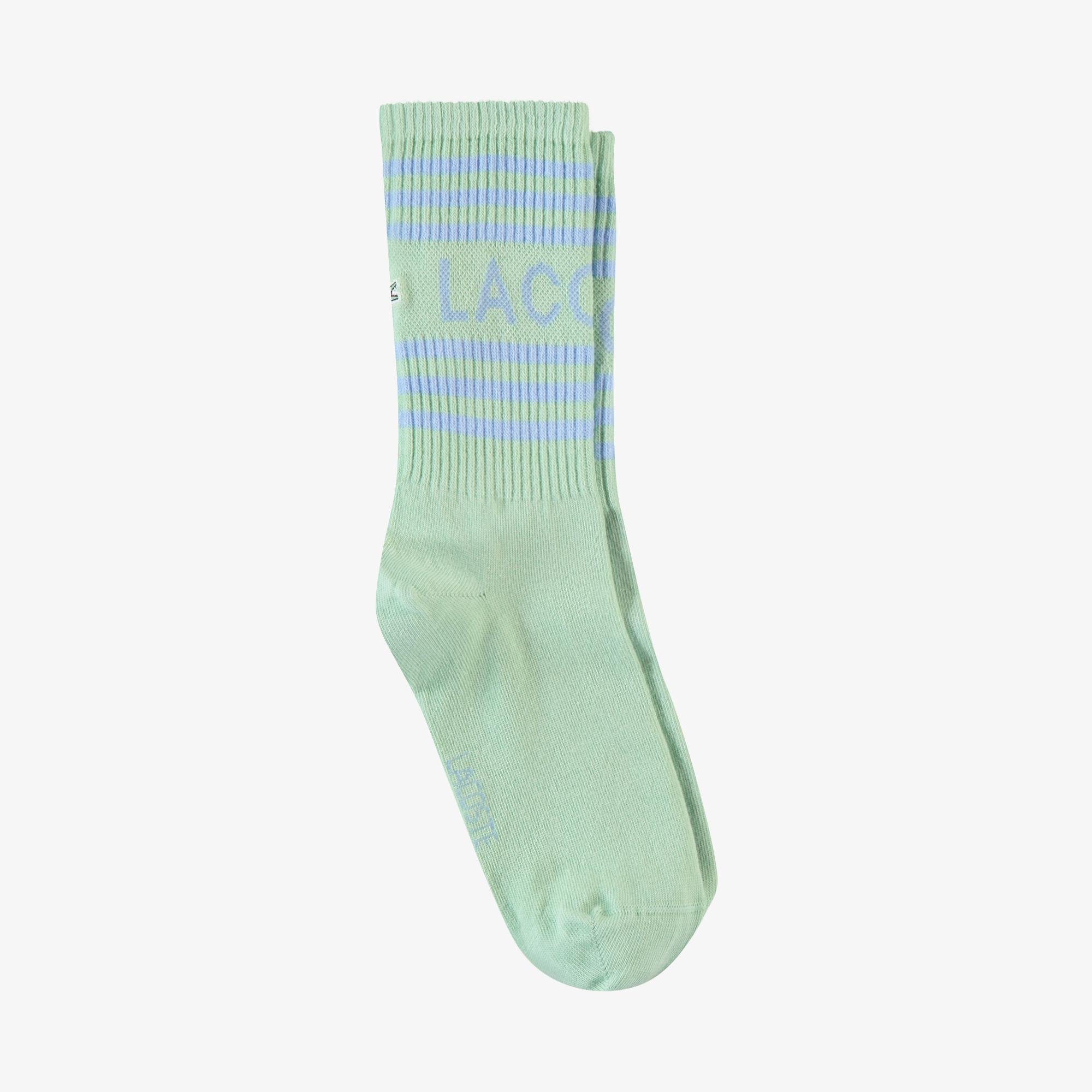 Lacoste Kadın Uzun Baskılı Açık Yeşil Çorap