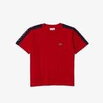 Lacoste Erkek Çocuk Bisiklet Yaka Baskılı Kırmızı T-Shirt