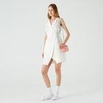 Lacoste Kadın Regular Fit Kolsuz V Yaka Beyaz Elbise