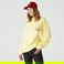 Lacoste L!VE Erkek Relaxed Fit Bisiklet Yaka Baskılı Sarı Sweatshirt