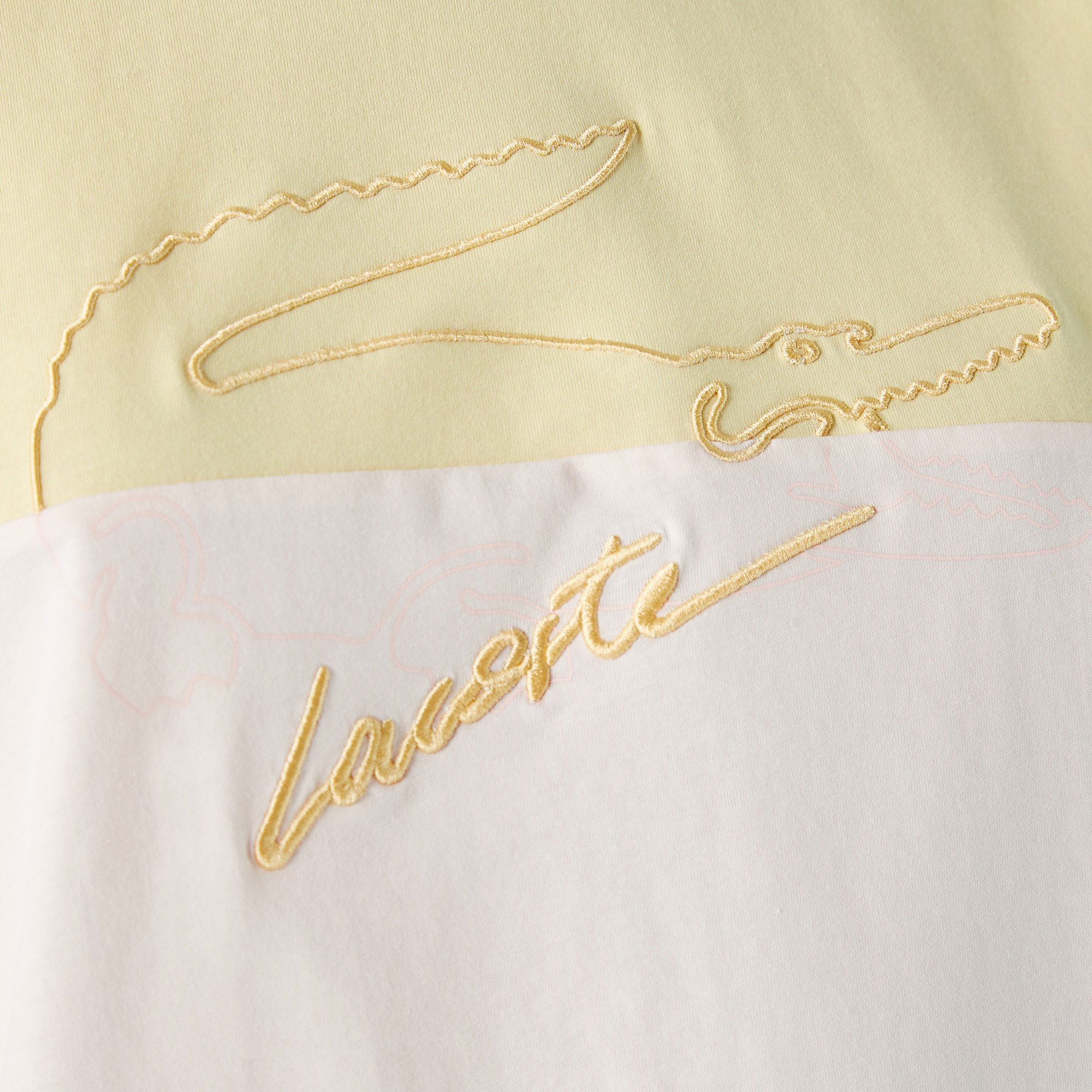 Lacoste Kadın Regular Fit Bisiklet Yaka Baskılı Açık Sarı T-Shirt