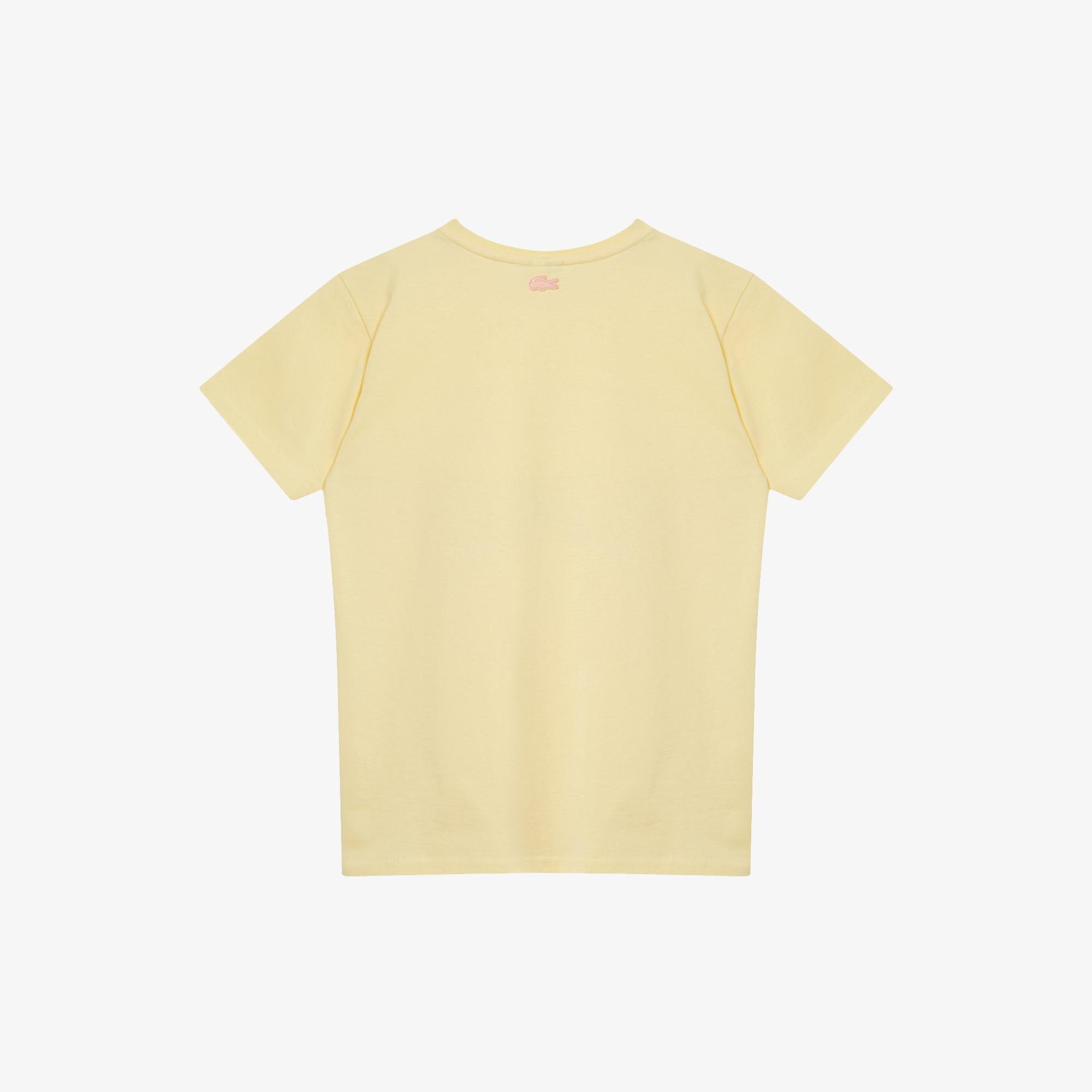 Lacoste Kız Çocuk Bisiklet Yaka Renk Bloklu Sarı T-Shirt