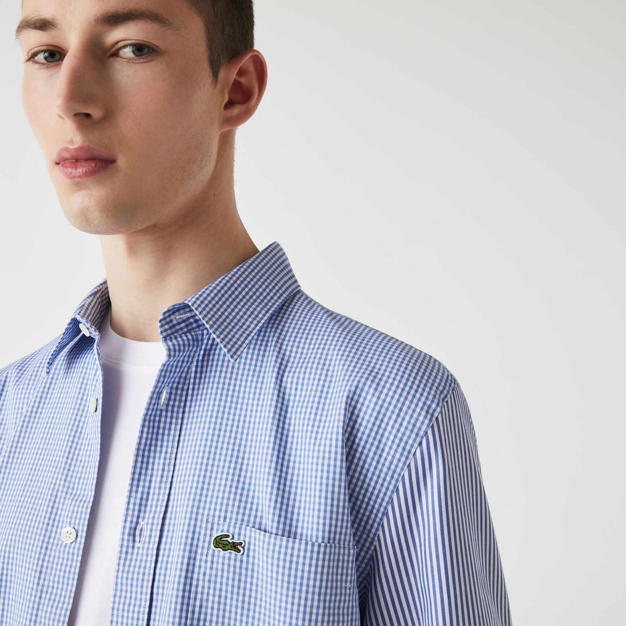 Lacoste Erkek Slim Fit Ekose Mavi Gömlek