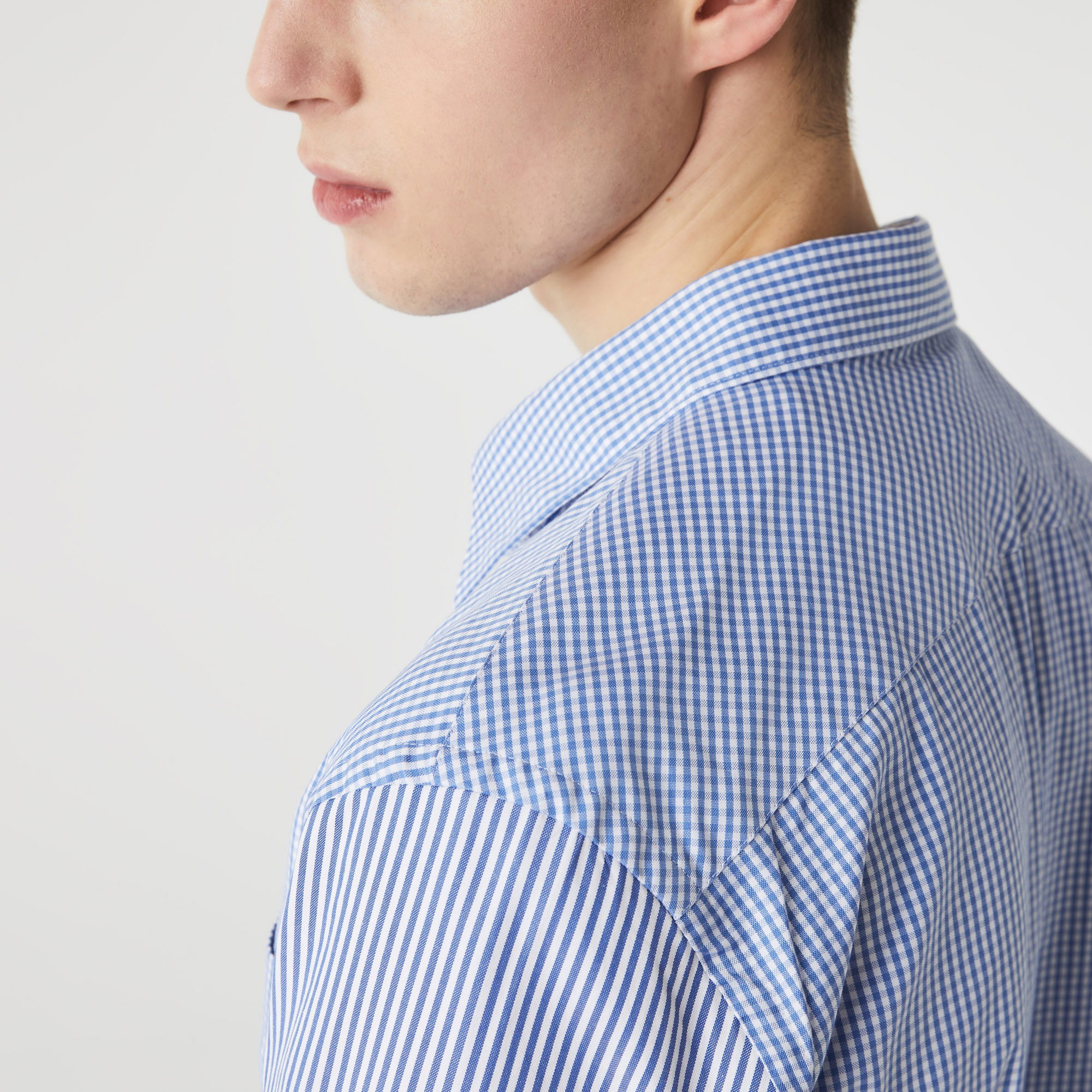 Lacoste Erkek Slim Fit Ekose Mavi Gömlek