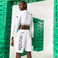 Lacoste L!VE x Minecraft Unisex Regular Fit Baskılı Beyaz Şort