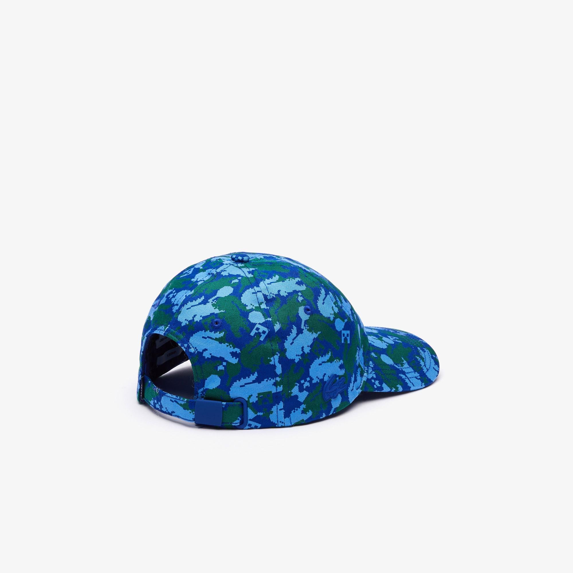Lacoste X Minecraft Unisex Desenli Mavi Şapka