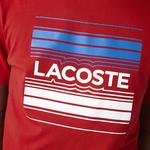 Lacoste SPORT Erkek Regular Fit Bisiklet Yaka Baskılı Kırmızı T-Shirt