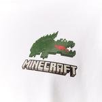 Lacoste X Minecraft Unisex Relaxed Fit Uzun Kollu Bisiklet Yaka Baskılı Beyaz T-Shirt