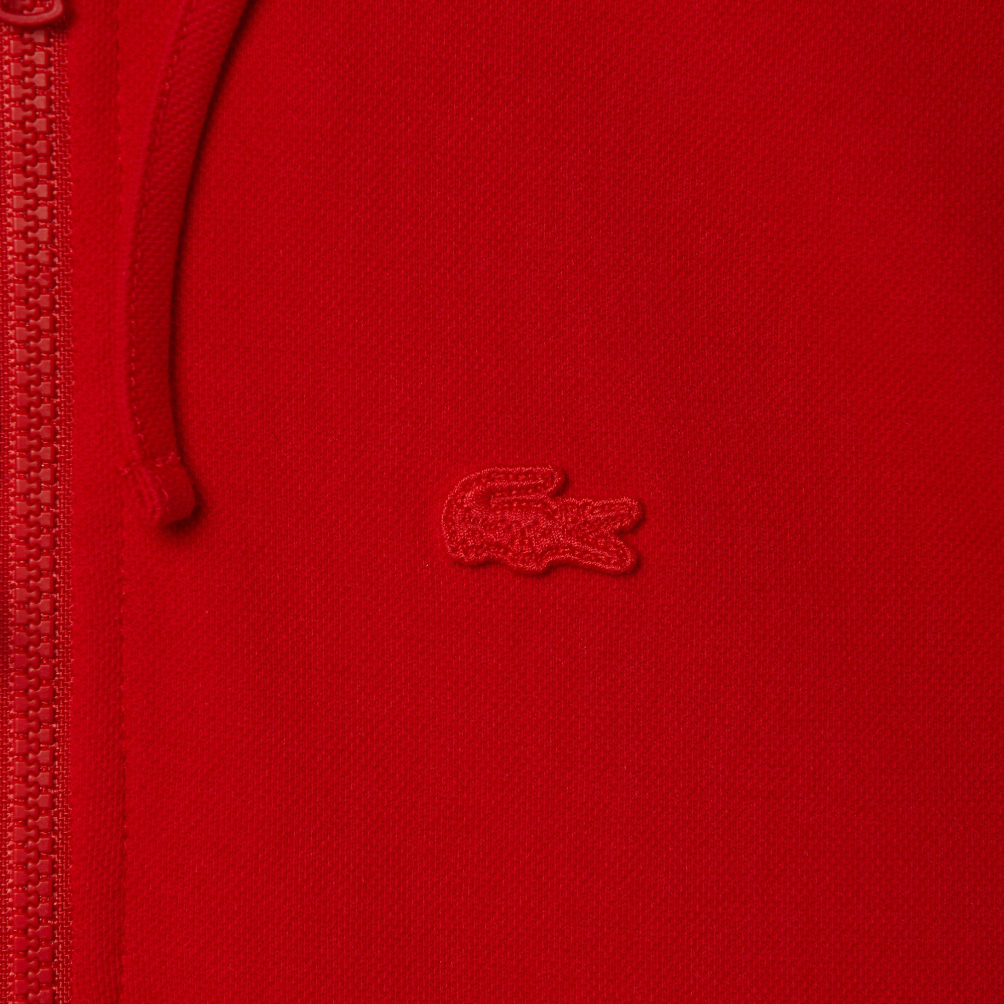 Lacoste Kız Çocuk Kısa Kollu Fermuarlı Kapüşonlu Yaka Kırmızı Elbise