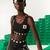 Lacoste X Minecraft Kadın Bisiklet Yaka Baskılı Siyah Crop TopSiyah