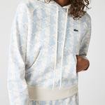 Lacoste L!VE Kadın Relaxed Fit Kapüşonlu Desenli Açık Mavi Sweatshirt