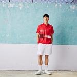 Lacoste SPORT x Novak Djokovic Erkek Regular Fit Desenli Kırmızı Polo