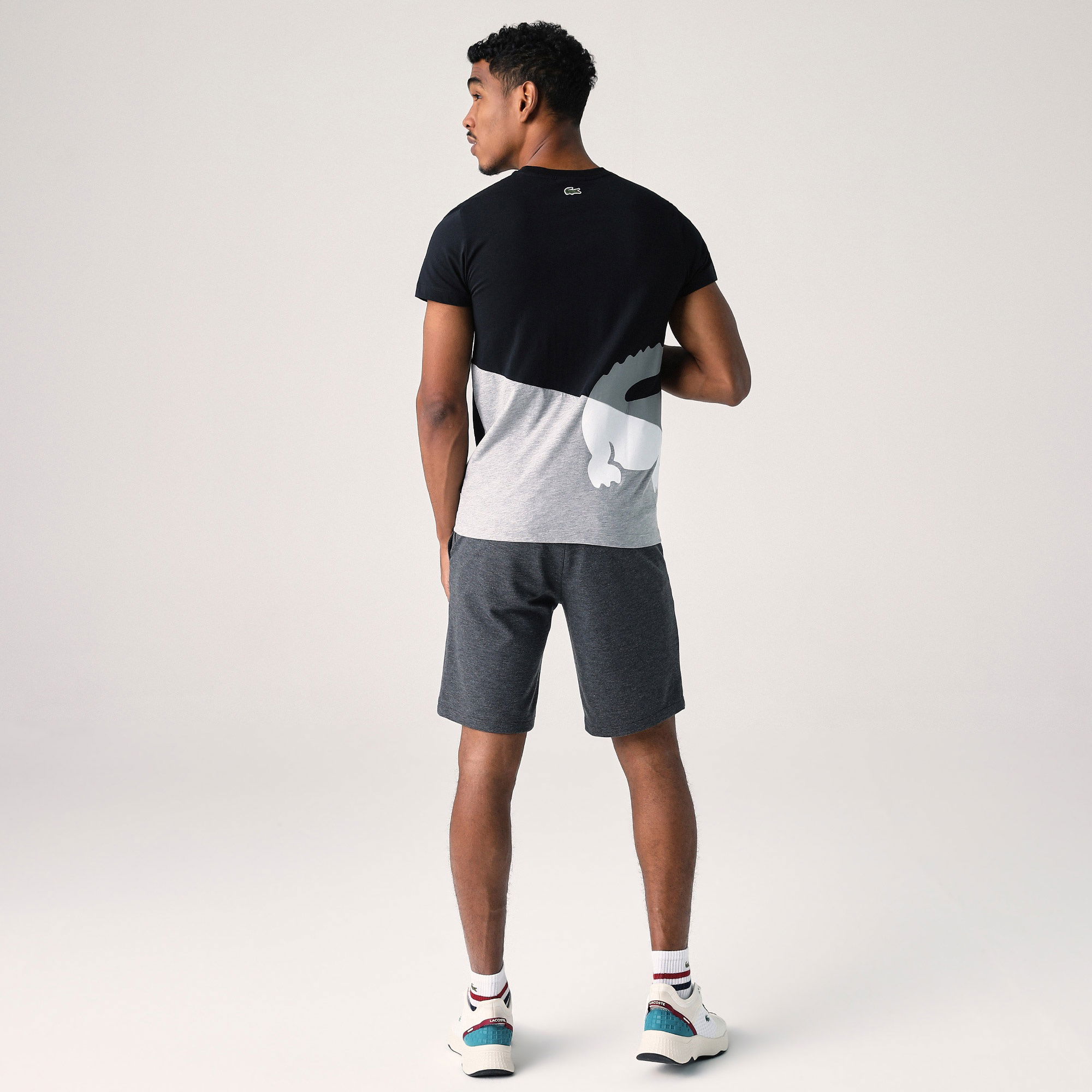 Lacoste Erkek Regular Fit Bisiklet Yaka Baskılı Siyah T-Shirt