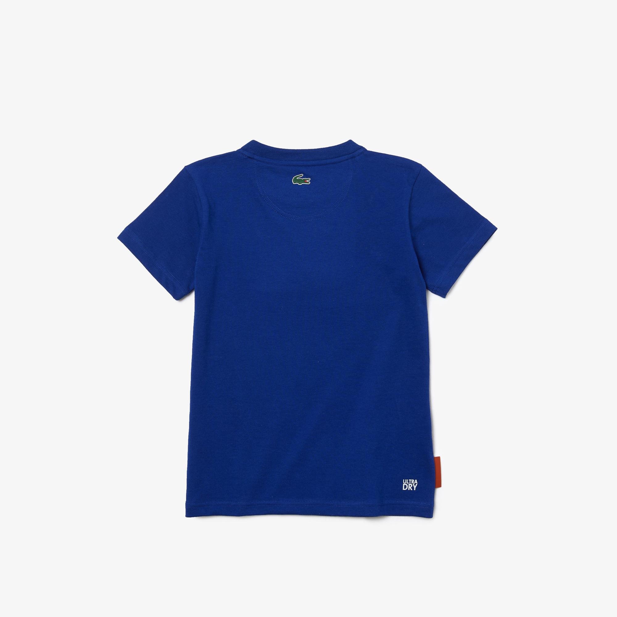 Lacoste Roland Garros Erkek Çocuk Bisiklet Yaka Baskılı Lacivert T-Shirt
