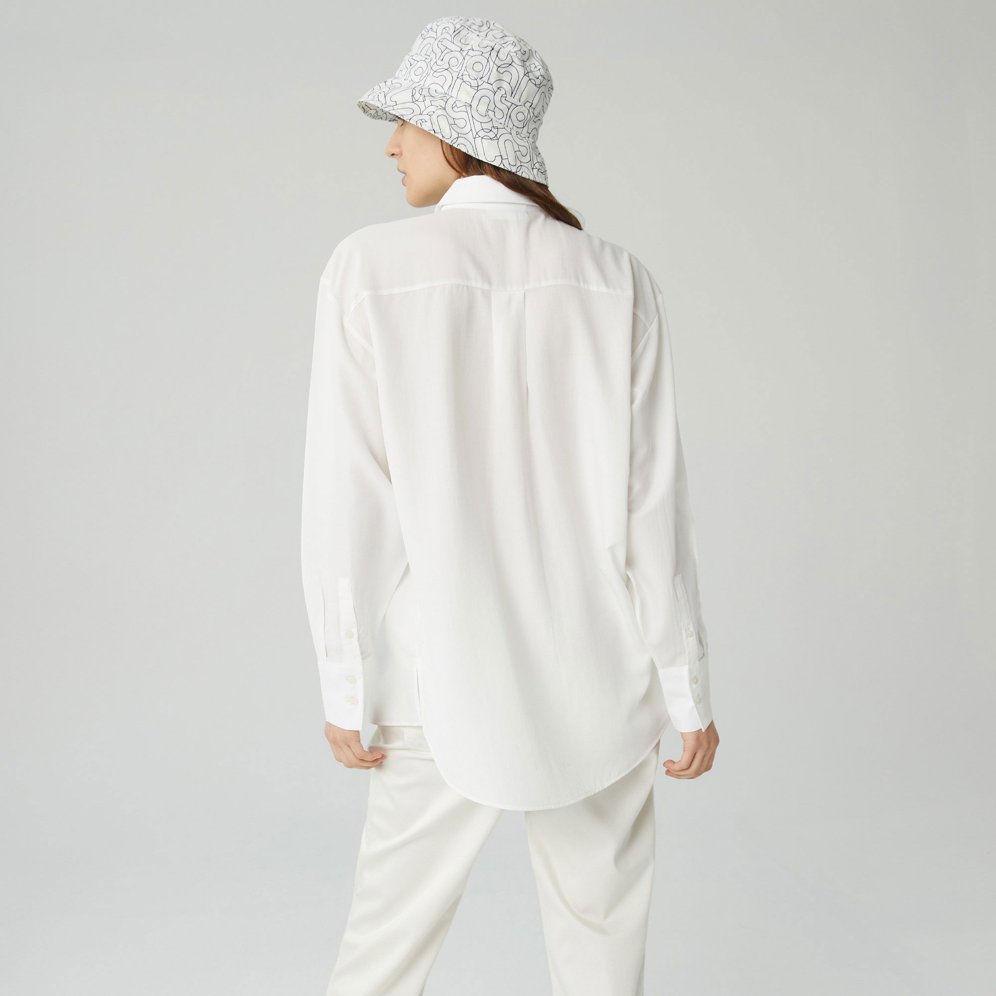 Lacoste Kadın Relaxed Fit Beyaz Gömlek