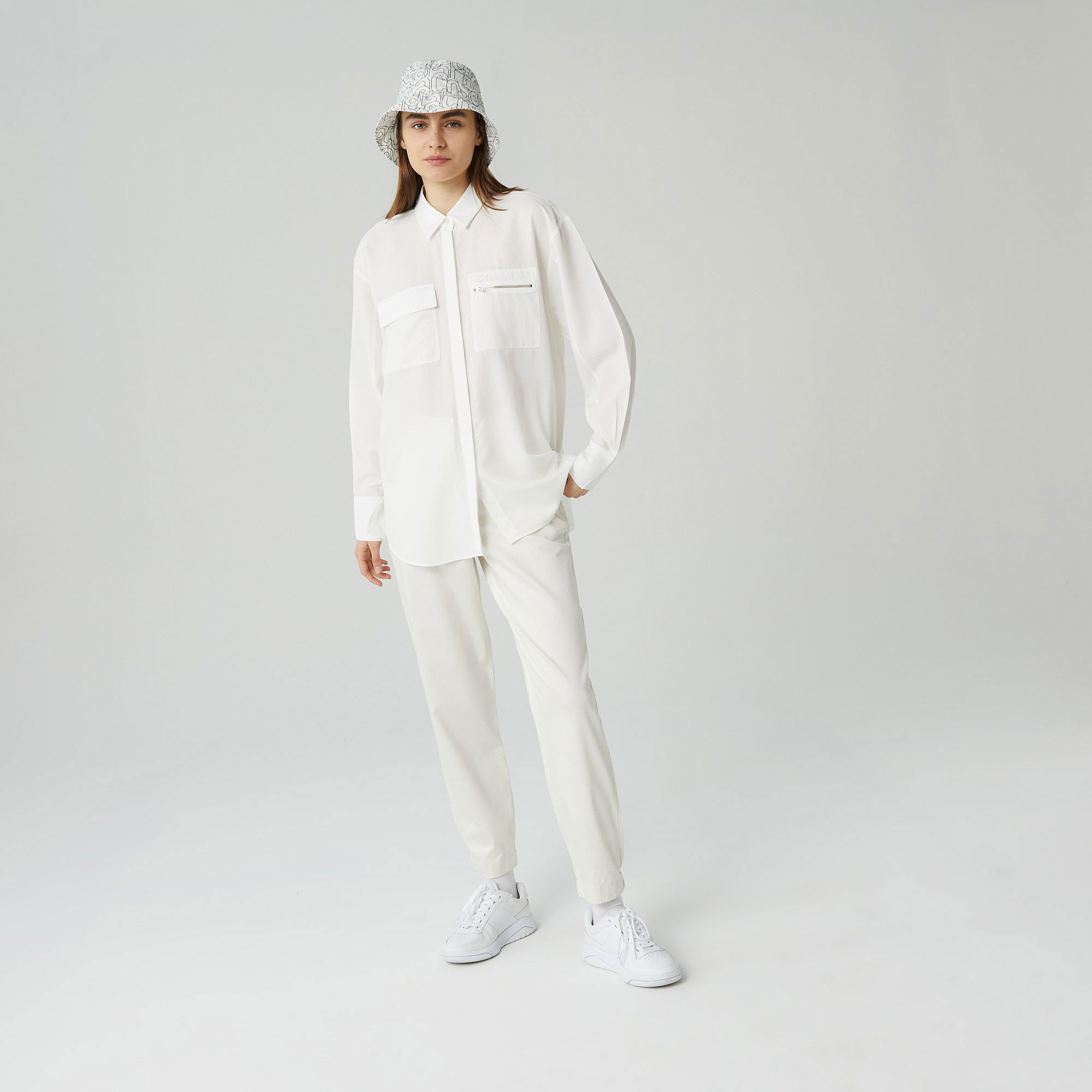 Lacoste Kadın Relaxed Fit Beyaz Gömlek