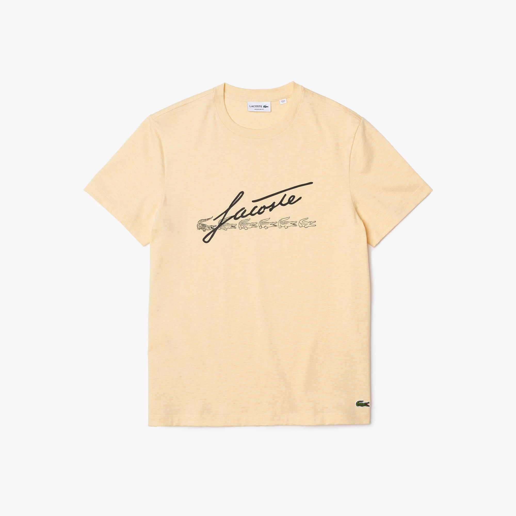 Lacoste Erkek Regular Fit Bisiklet Yaka Baskılı Bej T-Shirt