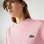Lacoste L!VE Unisex Relaxed Fit Bisiklet Yaka Pembe T-Shirt