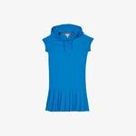 Lacoste Kız Çocuk Kısa Kollu Kapüşonlu Mavi Elbise