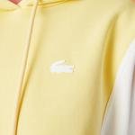 Lacoste L!VE Kadın Oversize Kapüşonlu Sarı Renk Bloklu Sweatshirt