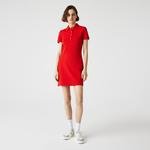 Lacoste Kadın Regular Fit Kısa Kollu Polo Yaka Kırmızı Elbise