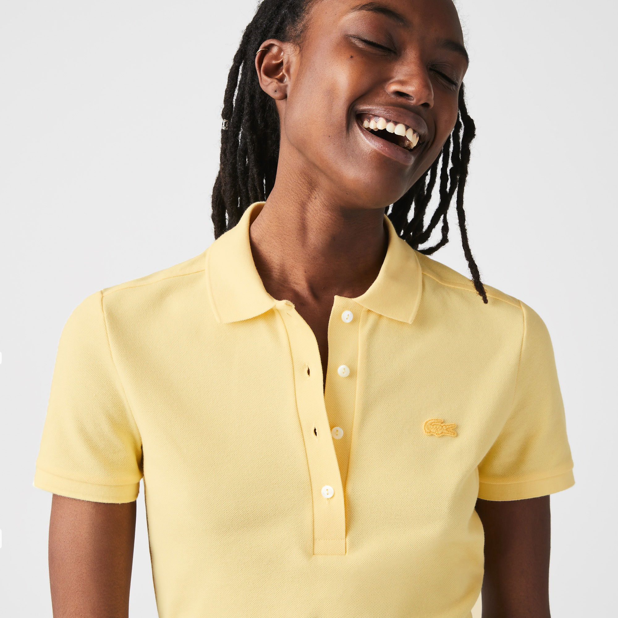 Lacoste Kadın Slim Fit Açık Sarı Polo