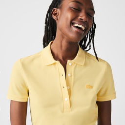 Lacoste Kadın Slim Fit Açık Sarı Polo Sarı