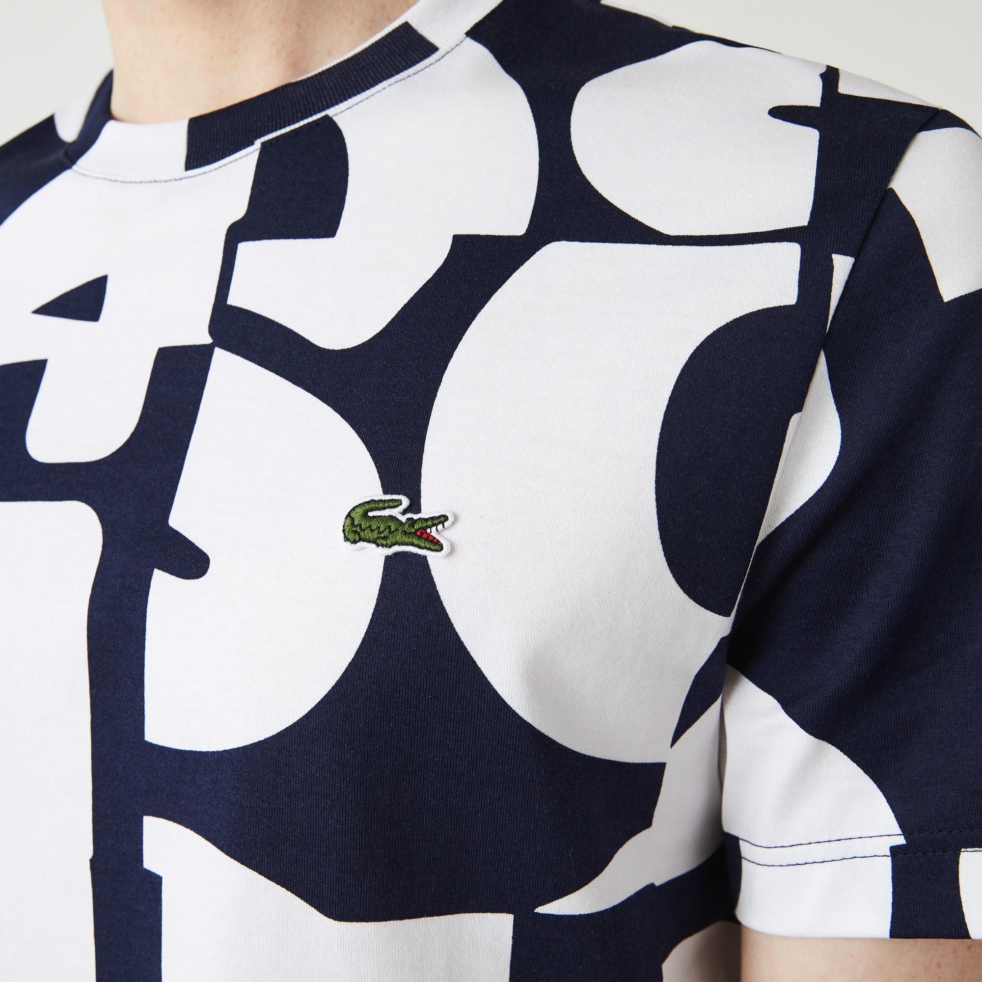 Lacoste Férfi Heritage Graphic lenyomatú kerek nyakú pamut trikó