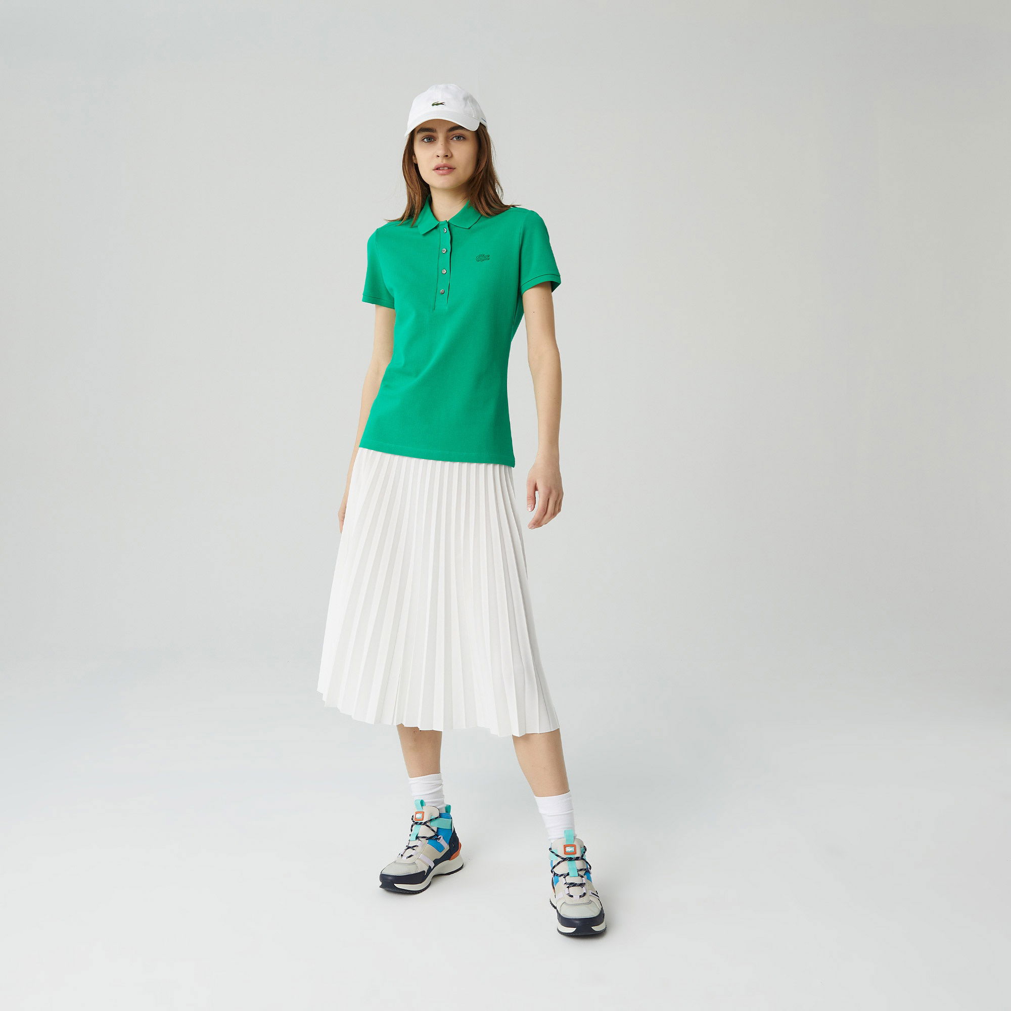 Lacoste Kadın Slim Fit Yeşil Polo