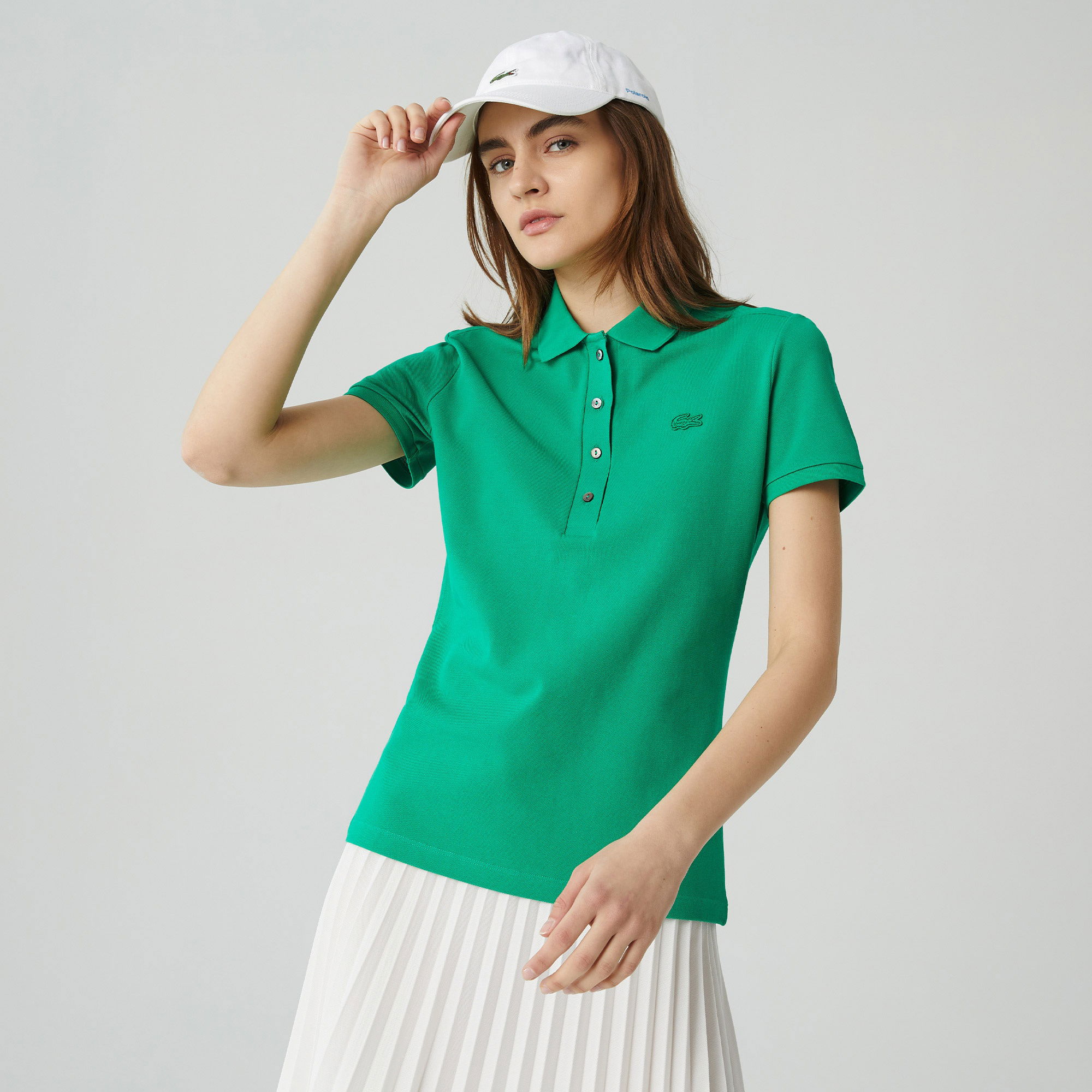 Lacoste Kadın Slim Fit Yeşil Polo