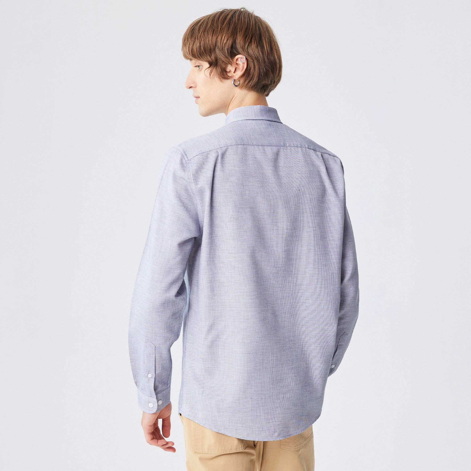 Lacoste Erkek Slim Fit Desenli Gri Gömlek