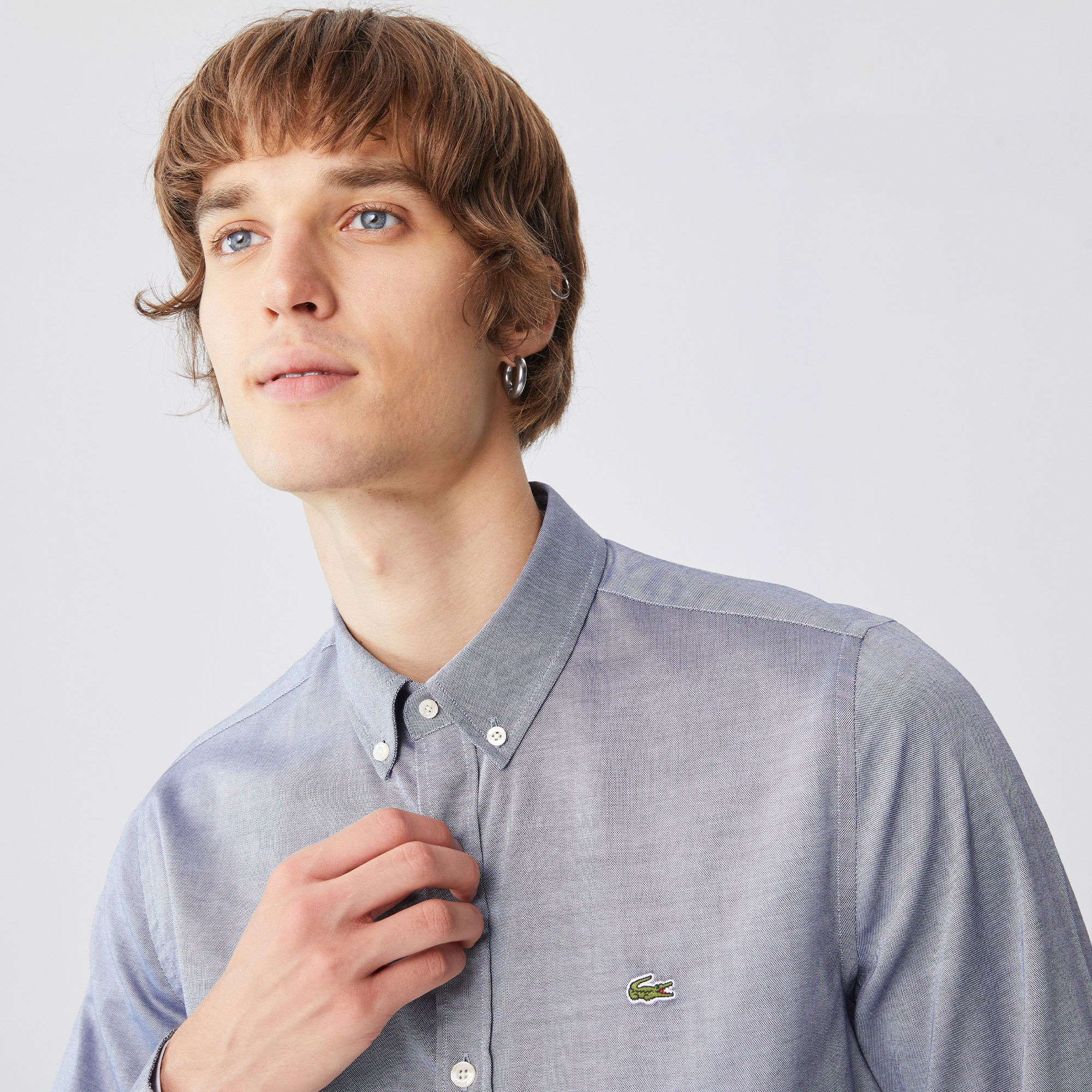 Lacoste Erkek Regular Fit Düğmeli Yaka Lacivert Gömlek