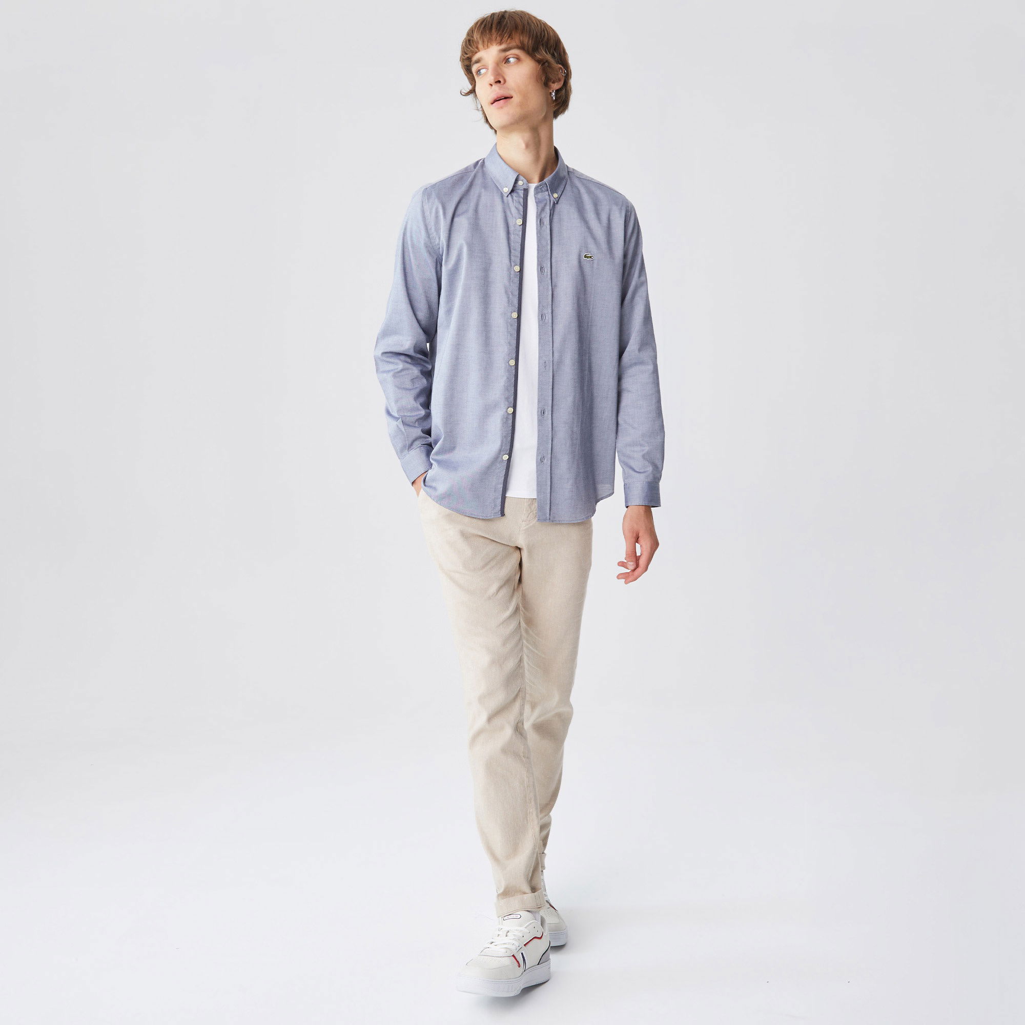 Lacoste Erkek Regular Fit Düğmeli Yaka Lacivert Gömlek