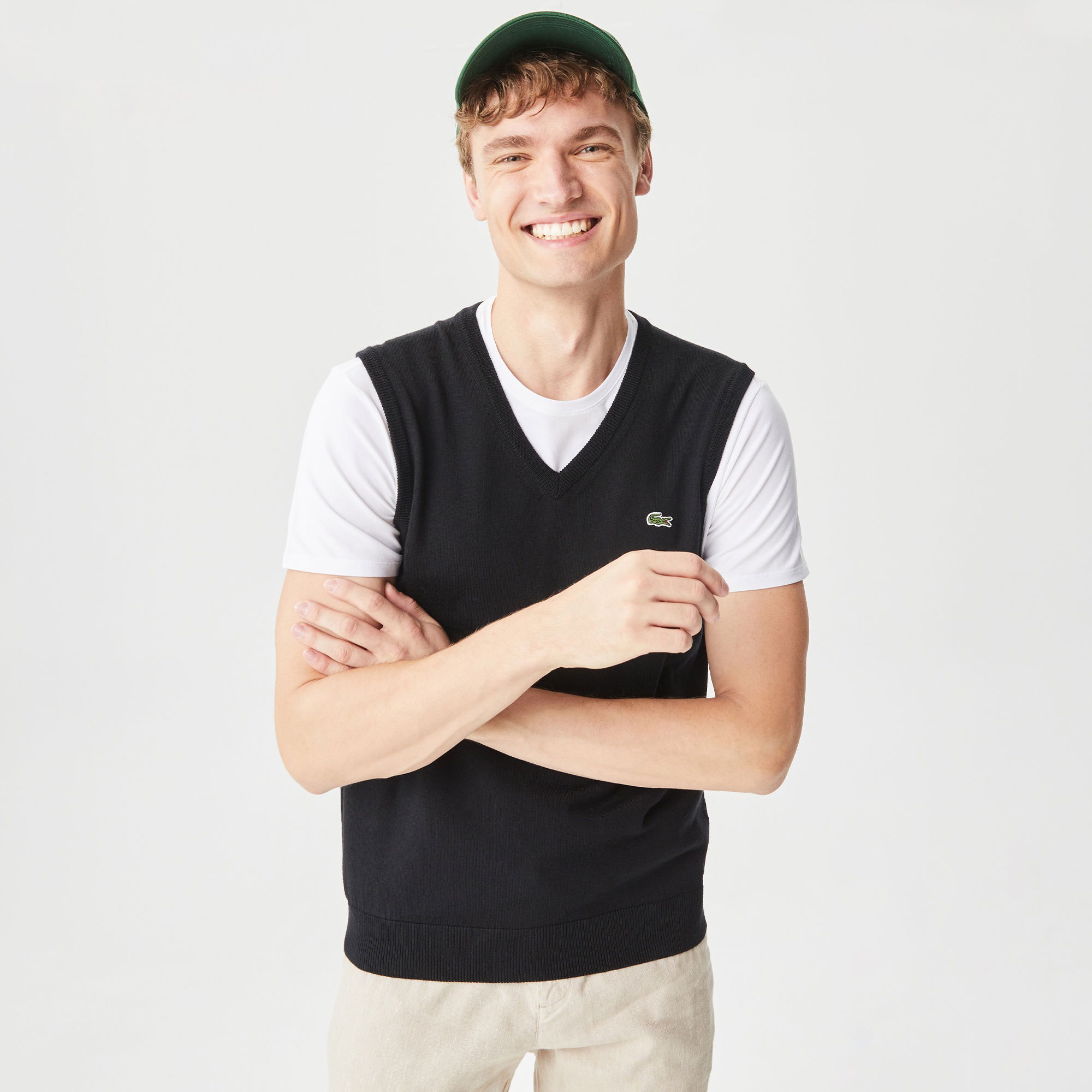 Lacoste Erkek V Yaka Yün Siyah Süveter