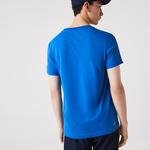 Lacoste SPORT Erkek Regular Fit Bisiklet Yaka Baskılı Mavi T-Shirt