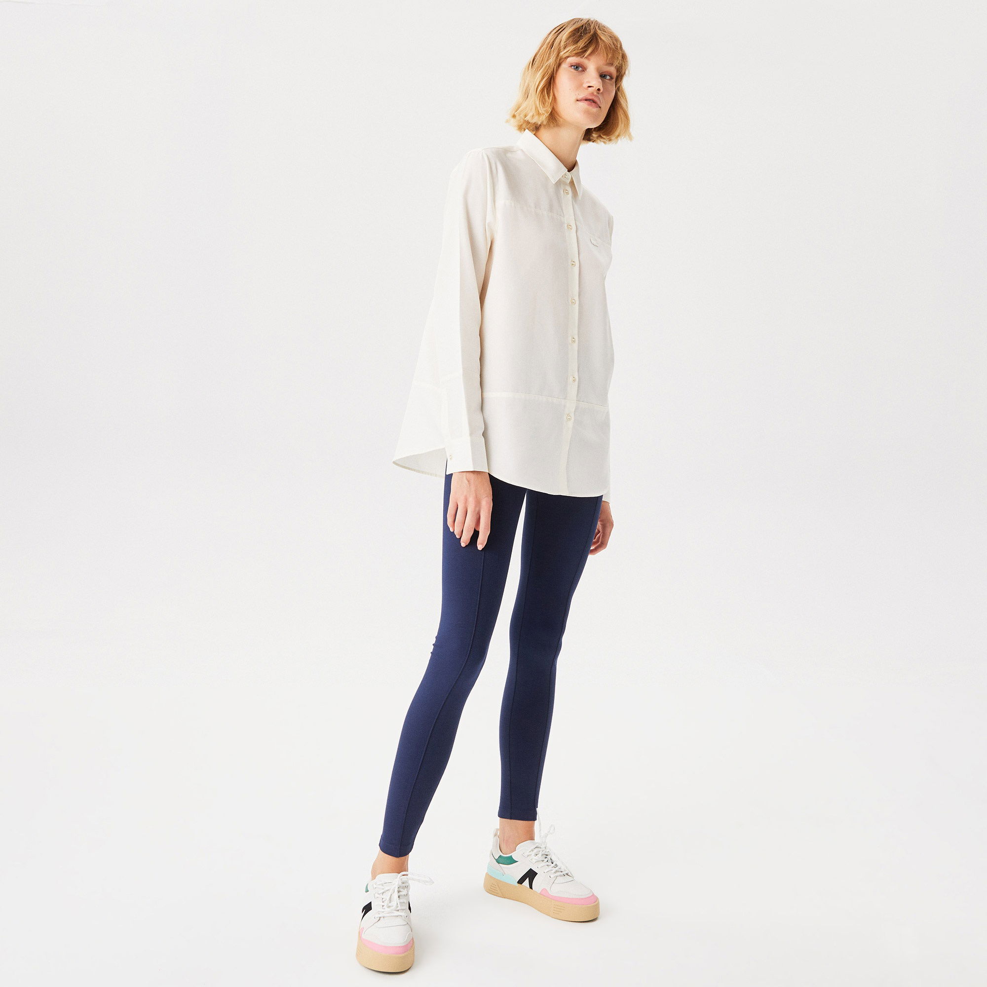 Lacoste Kadın Relaxed Fit Beyaz Gömlek