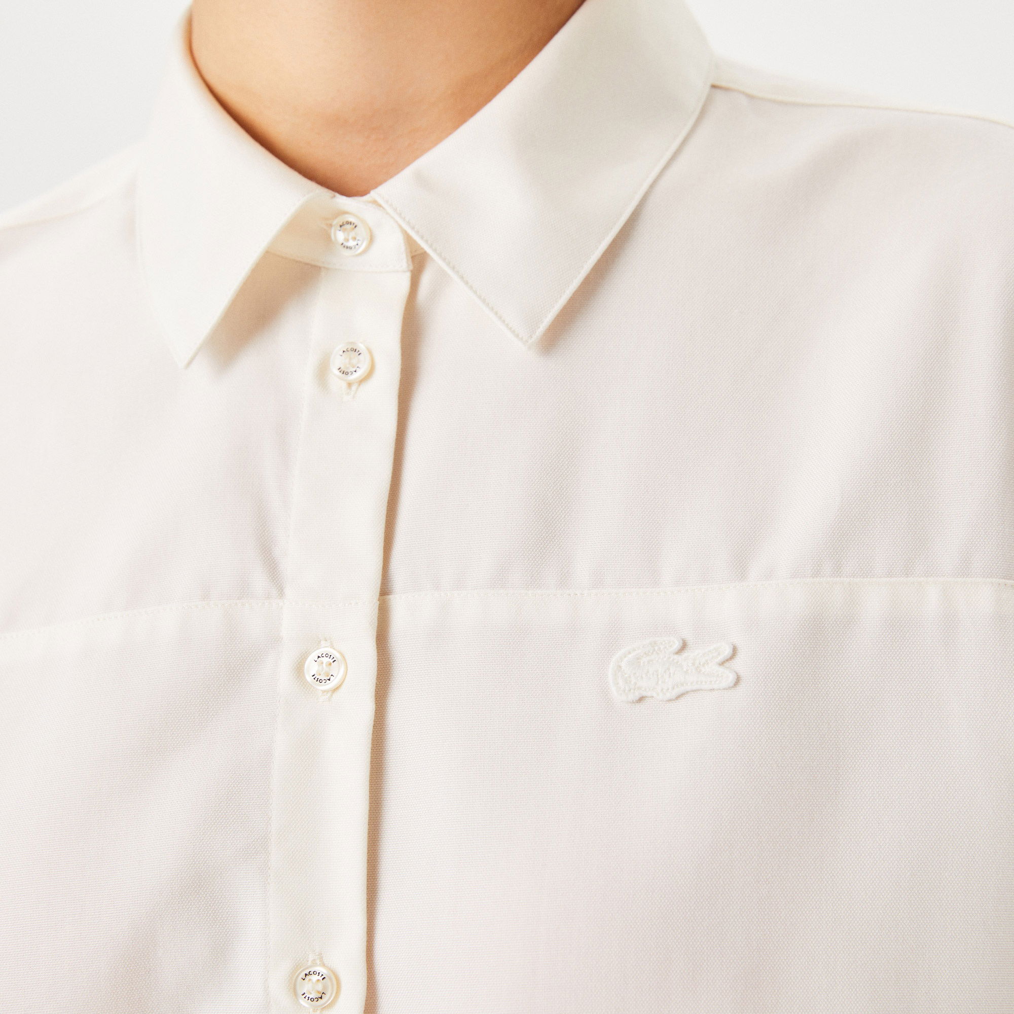 Lacoste Kadın Relaxed Fit Beyaz Gömlek