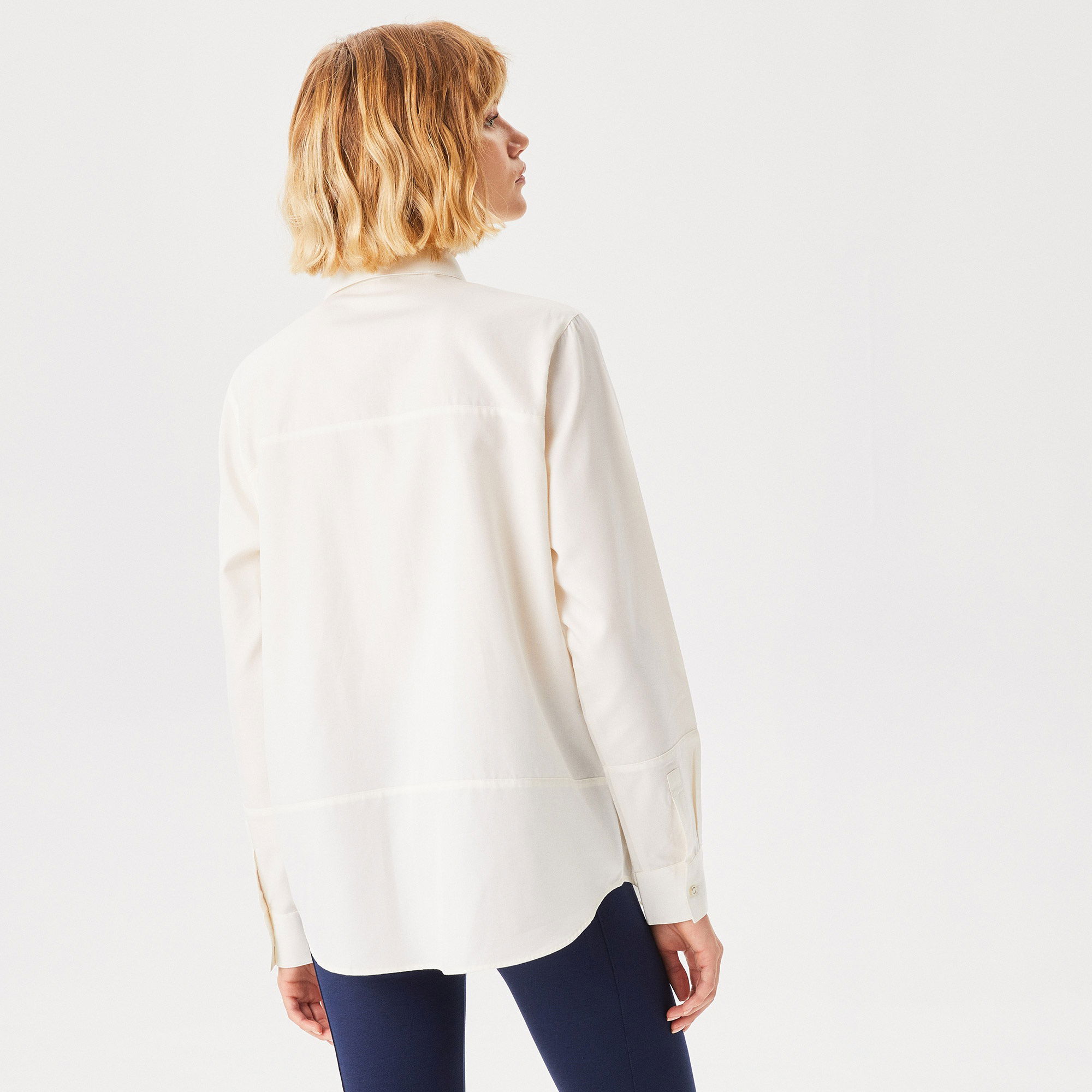 Lacoste Kadın Relaxed Fit Beyaz Gömlek