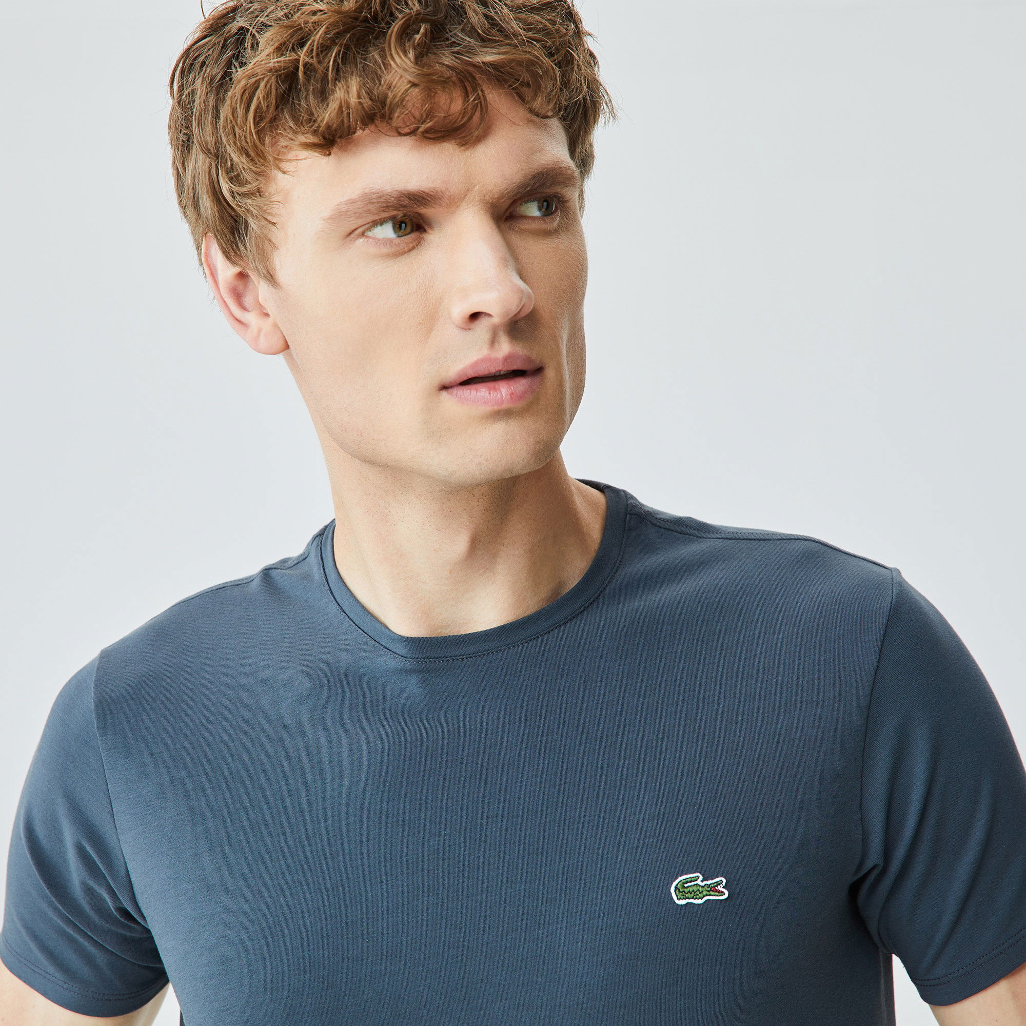 Lacoste Erkek Bisiklet Yaka Koyu Gri T-Shirt