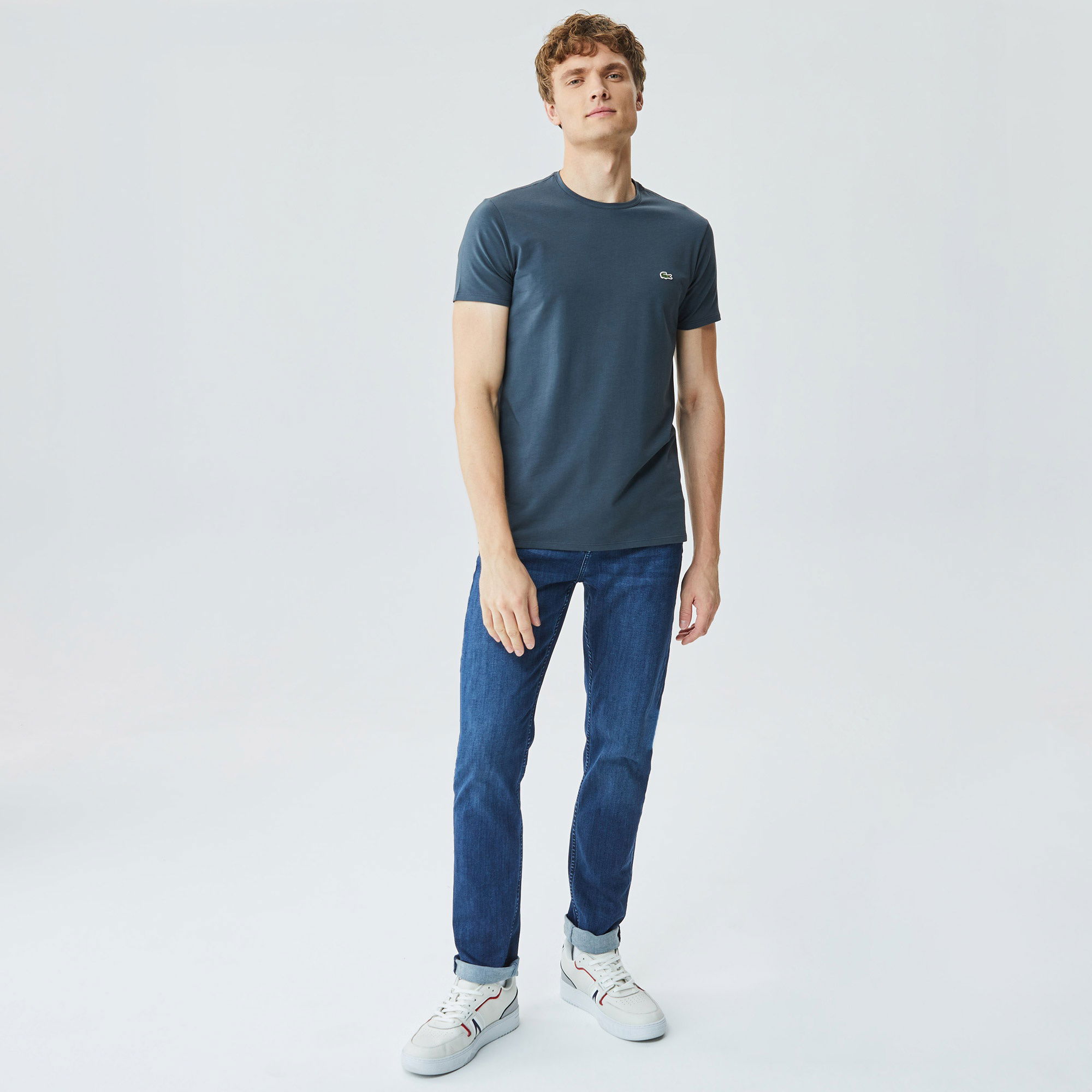 Lacoste Erkek Bisiklet Yaka Koyu Gri T-Shirt