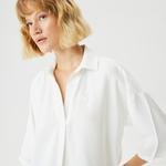 Lacoste Kadın Regular Fit Truvakar Kol V Yaka Beyaz Bluz