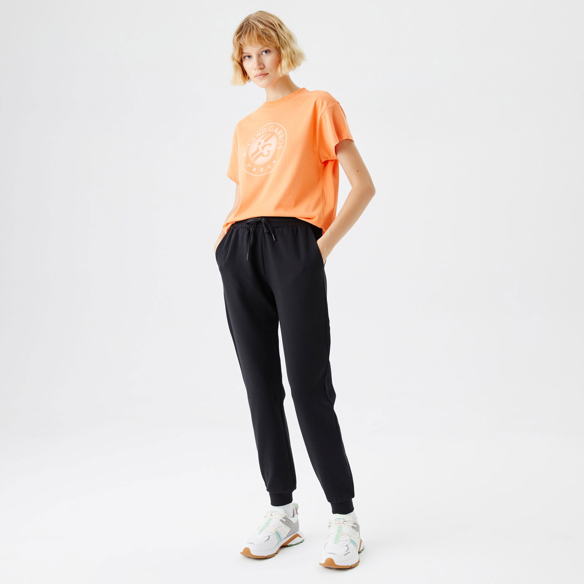 Lacoste Kadın Regular Fit Baskılı Siyah Eşofman Altı