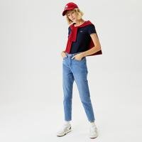 Lacoste Kadın Slim Fit V Yaka Lacivert T-Shirt166