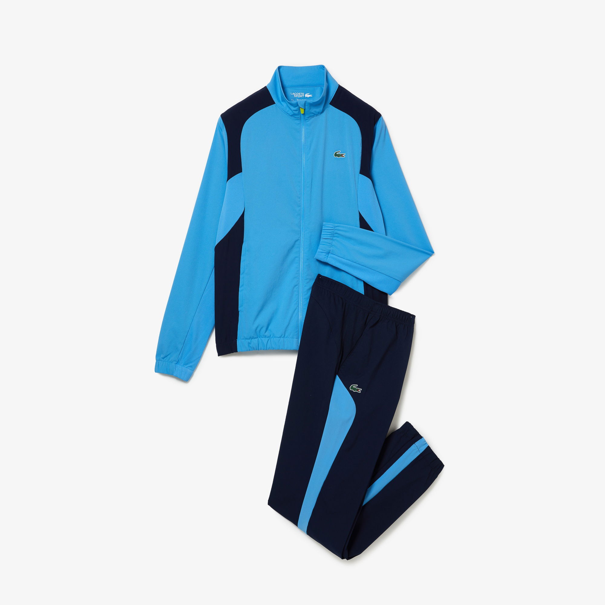 Lacoste SPORT Erkek Regular Fit Dik Yaka Renk Bloklu Mavi Eşofman Takımı