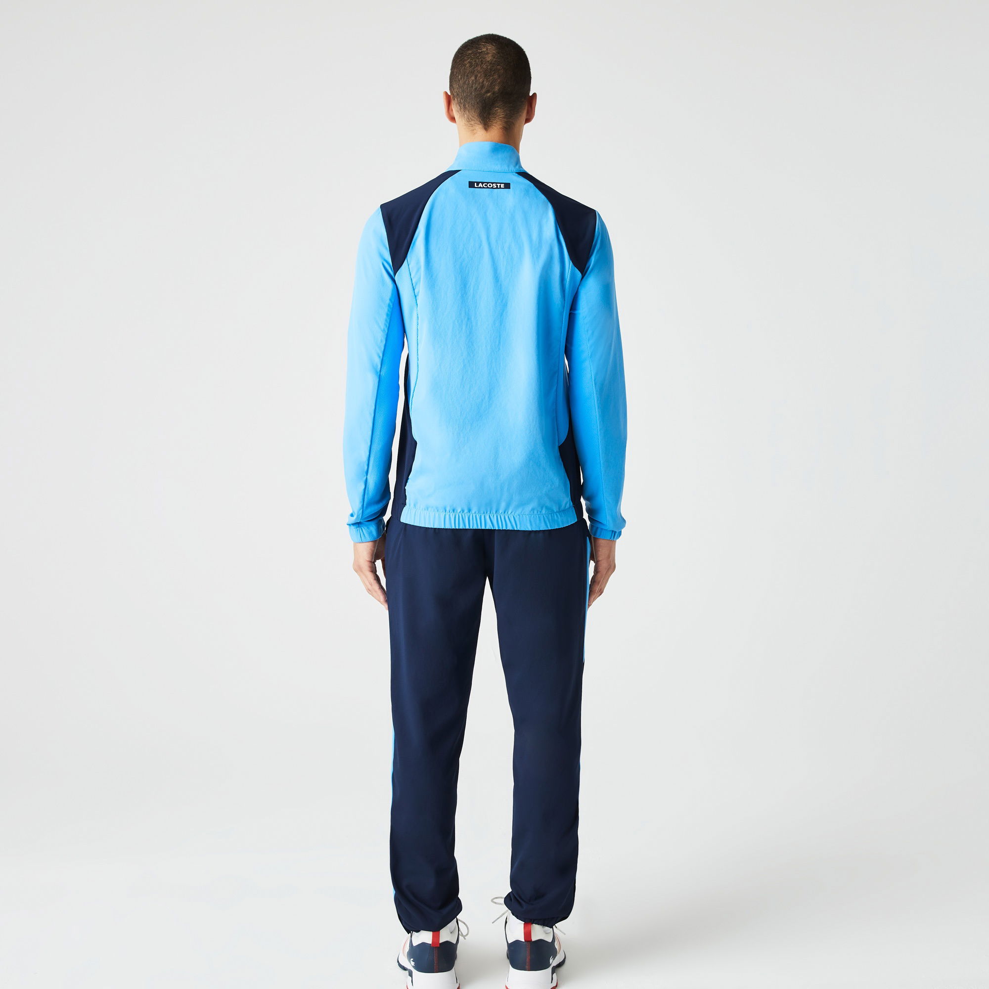 Lacoste SPORT Erkek Regular Fit Dik Yaka Renk Bloklu Mavi Eşofman Takımı